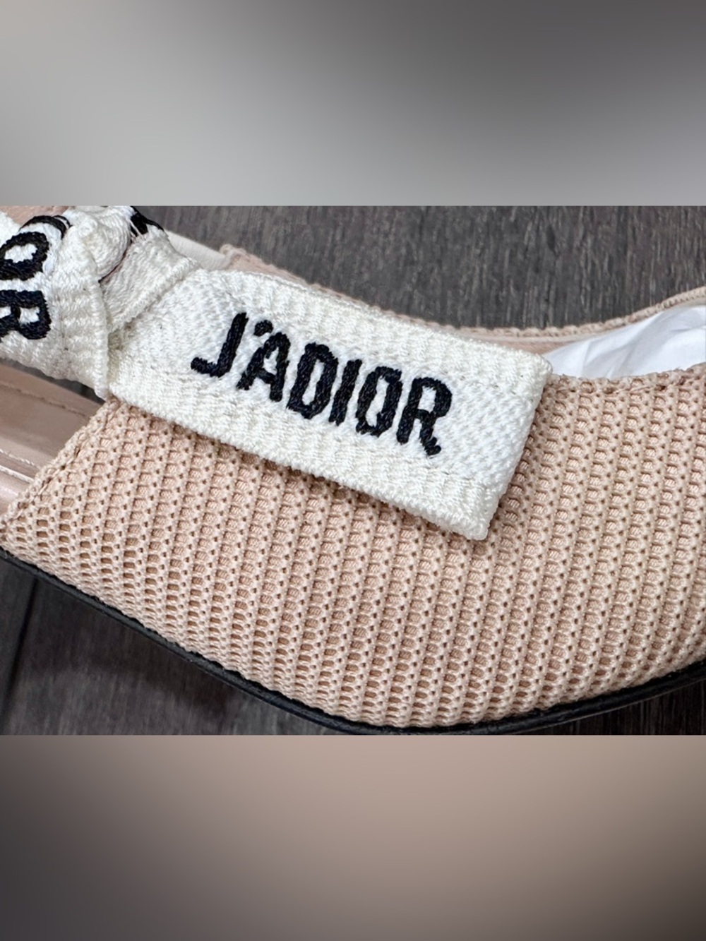 CHRISTIAN DIOR J'ADIOR FABRIC & RIBBON BEIGE KITTEN HEEL SHOES SLINGBACKS 36.5 - Picture 6 of 15